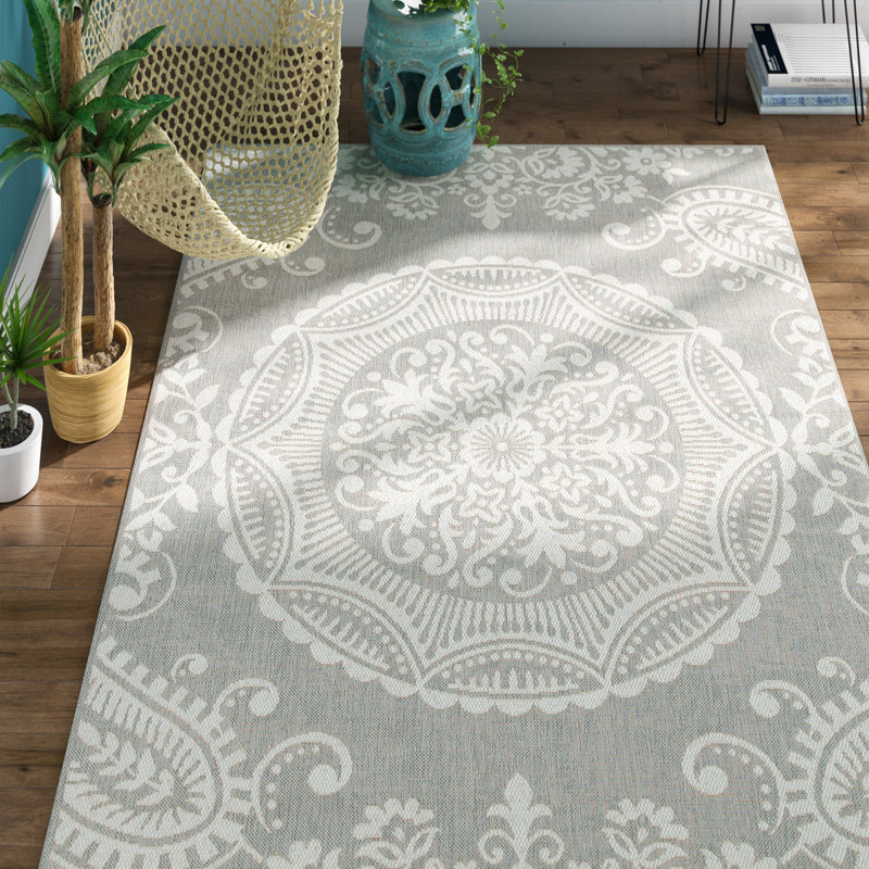 Astoria Grand Furlong Power Loom Light Grey Indoor/Outdoor Rug
